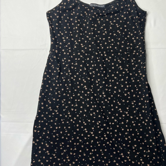 Brandy Melville Black Midi Dress with Floral Accents sz S - Picture 2 of 5